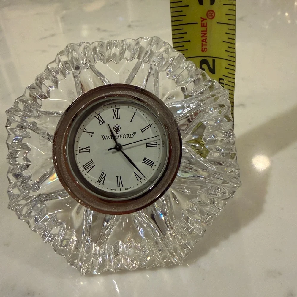 Waterford Crystal Classic Lismore Diamond Shape Desk Clock 3.5